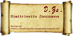 Dimitrievits Zsuzsanna névjegykártya